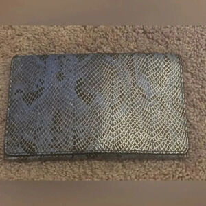 BLVD Blue and Gold Snake Print Wallet/Clutch